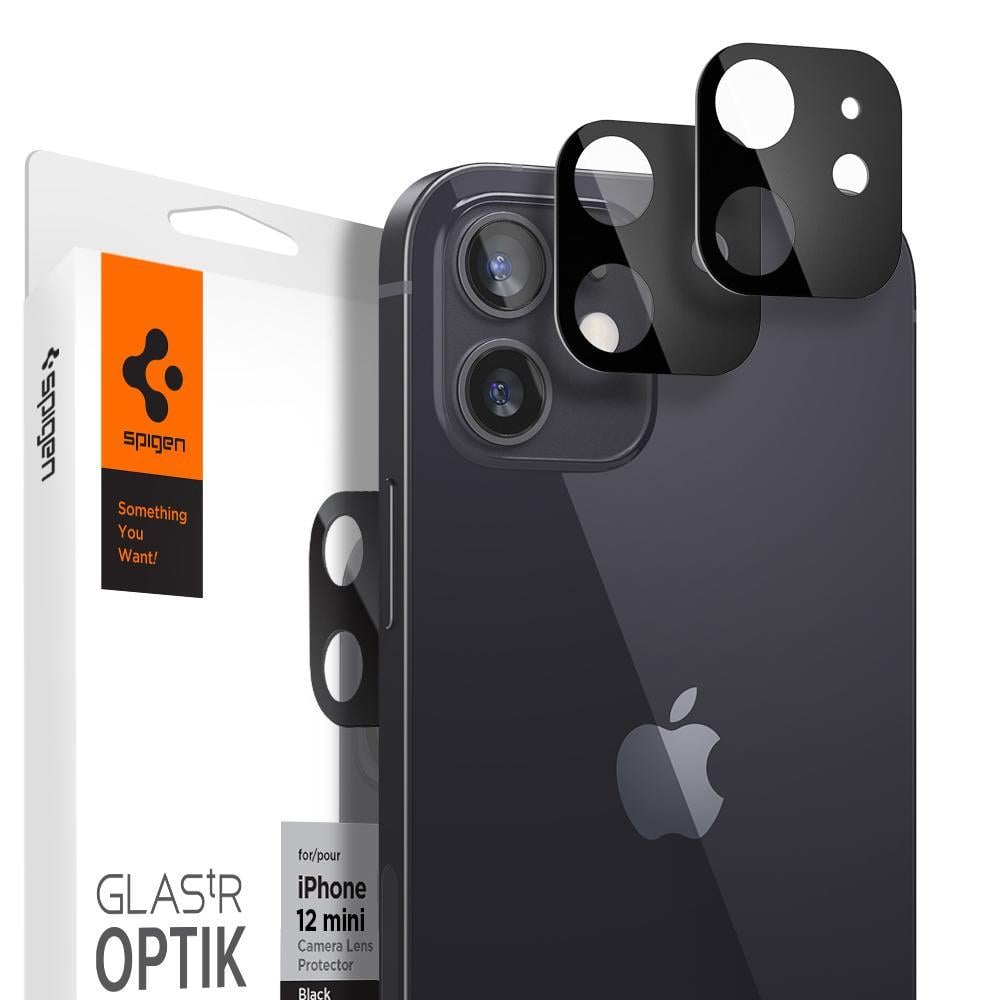 iPhone 12 Mini Kamera Lens Cam Ekran Koruyucu, Spigen Glas.tR Optik (2 Adet)