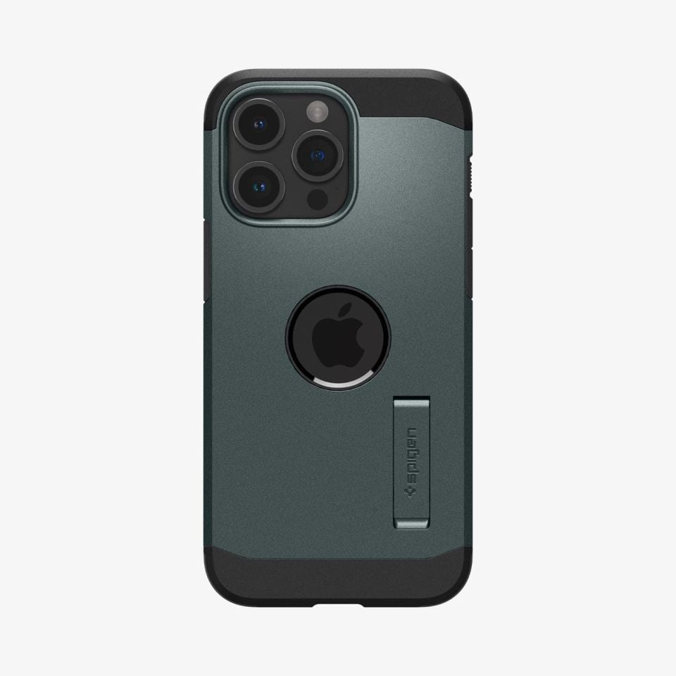 Spigen iPhone 15 Pro Max Kılıf Tough Armor MagFit MagSafe özellikli Kickstand Abyss Green