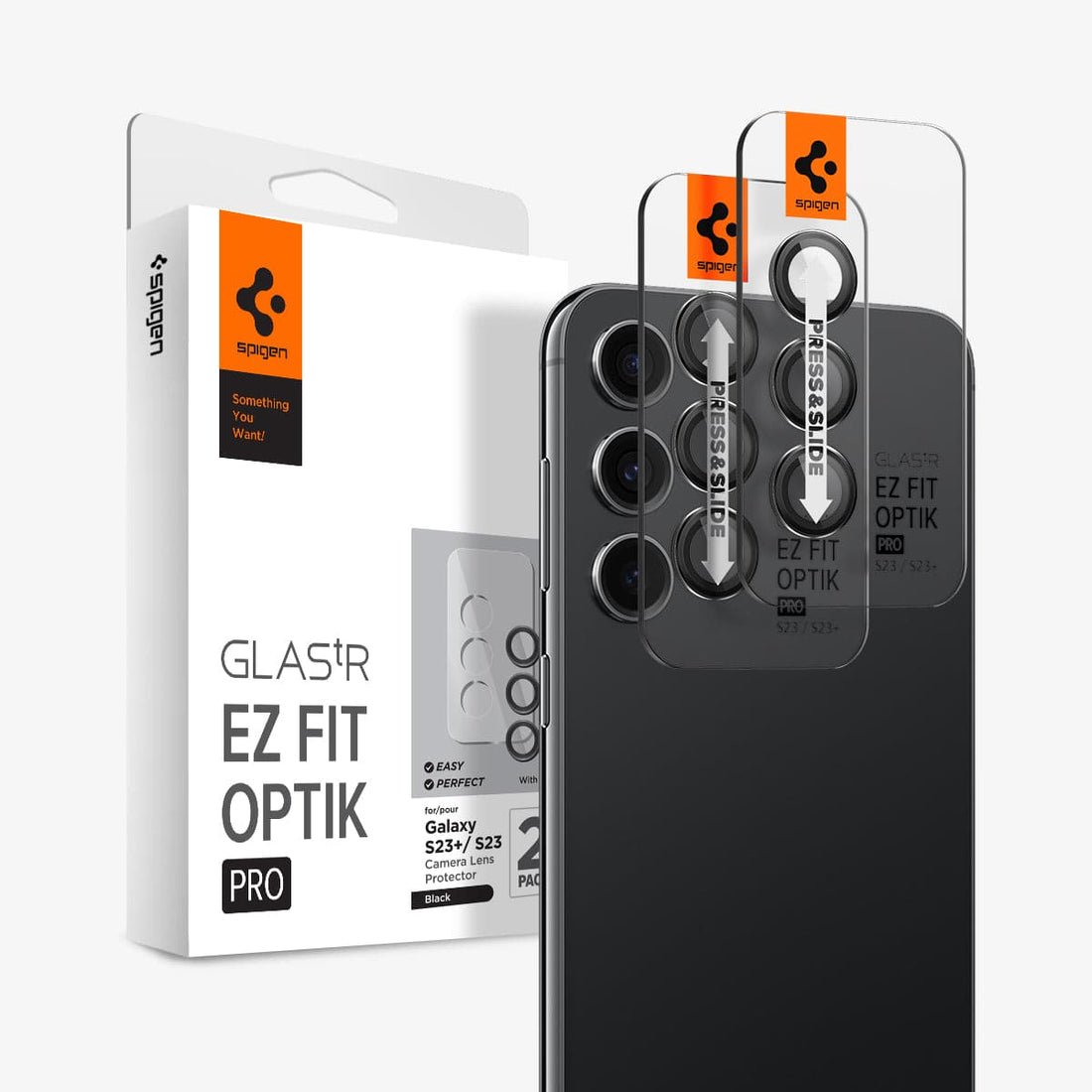 Galaxy S23 Plus / S23 Kılıf, Spigen Glas.tR EZ Fit Optik Pro (2 Adet)