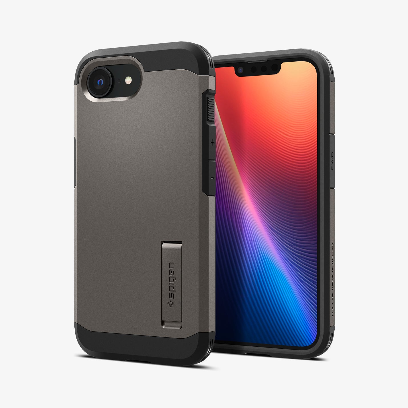 Spigen iPhone 16e Kılıf Tough Armor MagFit MagSafe özellikli Gunmetal