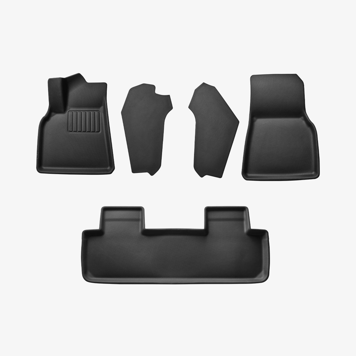 Spigen Tesla Model Y Uyumlu Premium Halı Havuzlu Paspas Seti / Su Geçirmez / Kaymaz Desenli WeatherBloc Zemin Matı Black