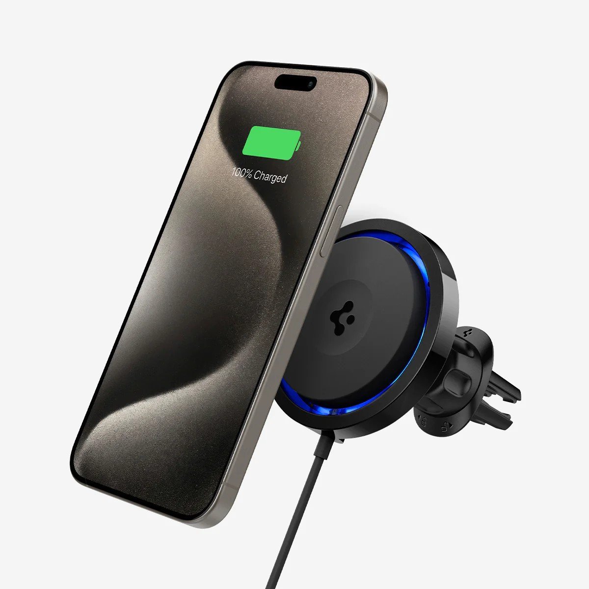 Spigen MagFit Air Vent Araç içi Telefon Tutucu + Manyetik Kablosuz Şarj Cihazı iPhone için MagSafe özellikli Cryomax OneTap Pro 3