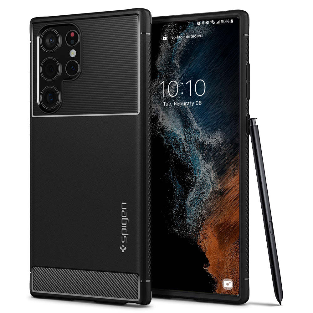 Galaxy S22 Ultra 5G Kılıf, Spigen Rugged Armor Matte Black