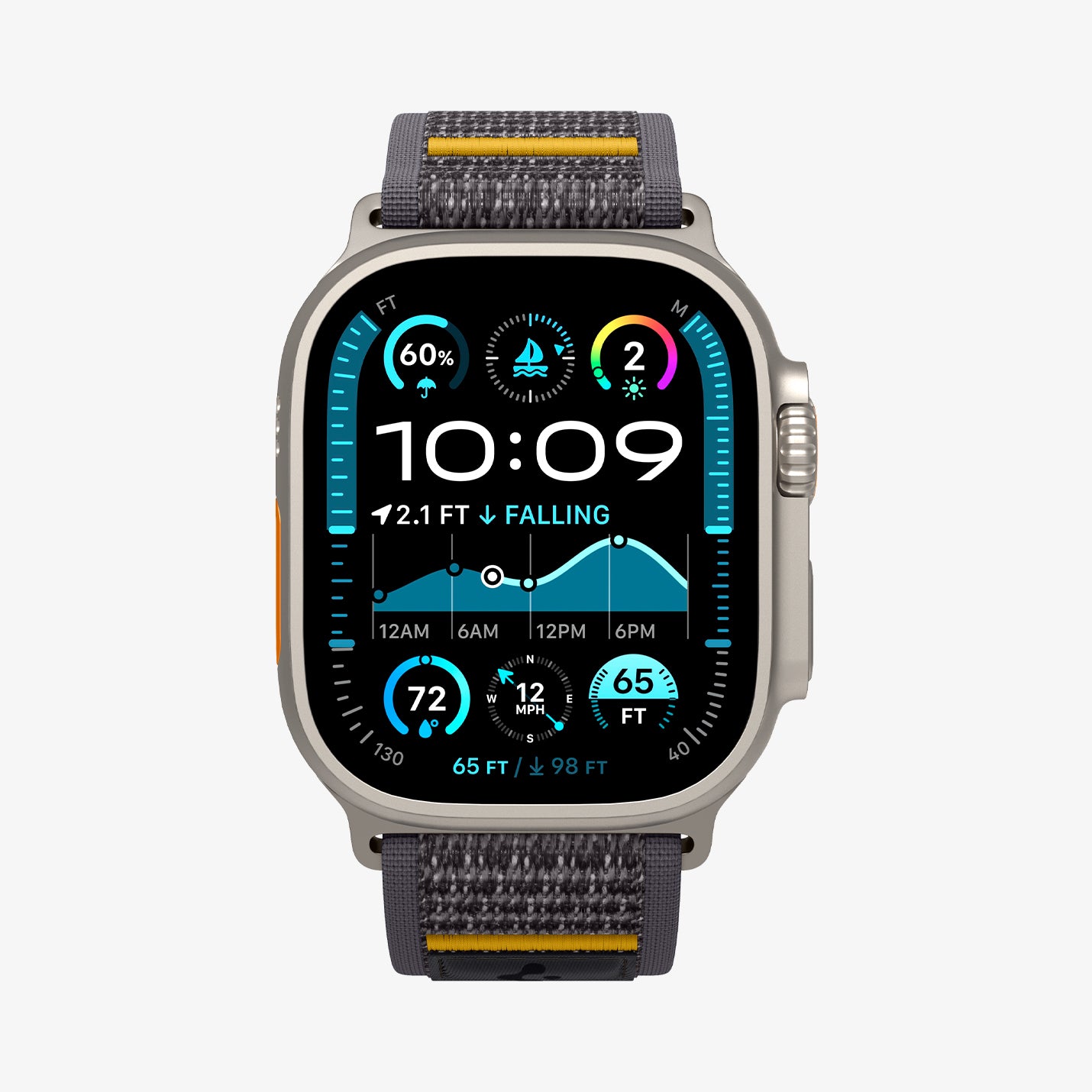 Spigen Apple Watch 49mm Ultra 2/1 - 46mm Seri 10 - 45mm Seri 9/8/7 - 44mm Seri SE/6/5/4 Kordon Kayış Band Athlex Air Active Gray