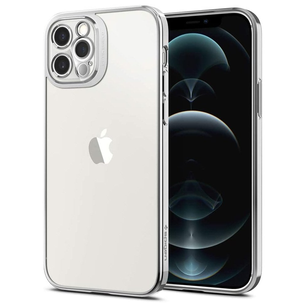 iPhone 12 Pro Kılıf, Spigen Optik Crystal Chrome Silver