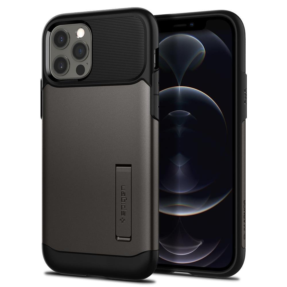 iPhone 12 / iPhone 12 Pro Kılıf, Spigen Slim Armor Gunmetal