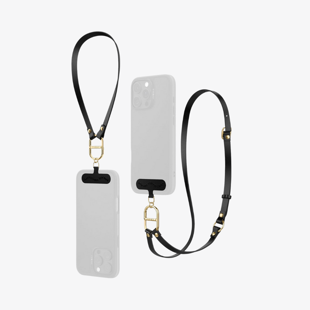 Spigen Ciel by CYRILL Cross Body Strap Set Boyun Askı ipi + Strap El Askı ipi + Tutucu Aparat (Tüm Cihazlarla Uyumlu) Black