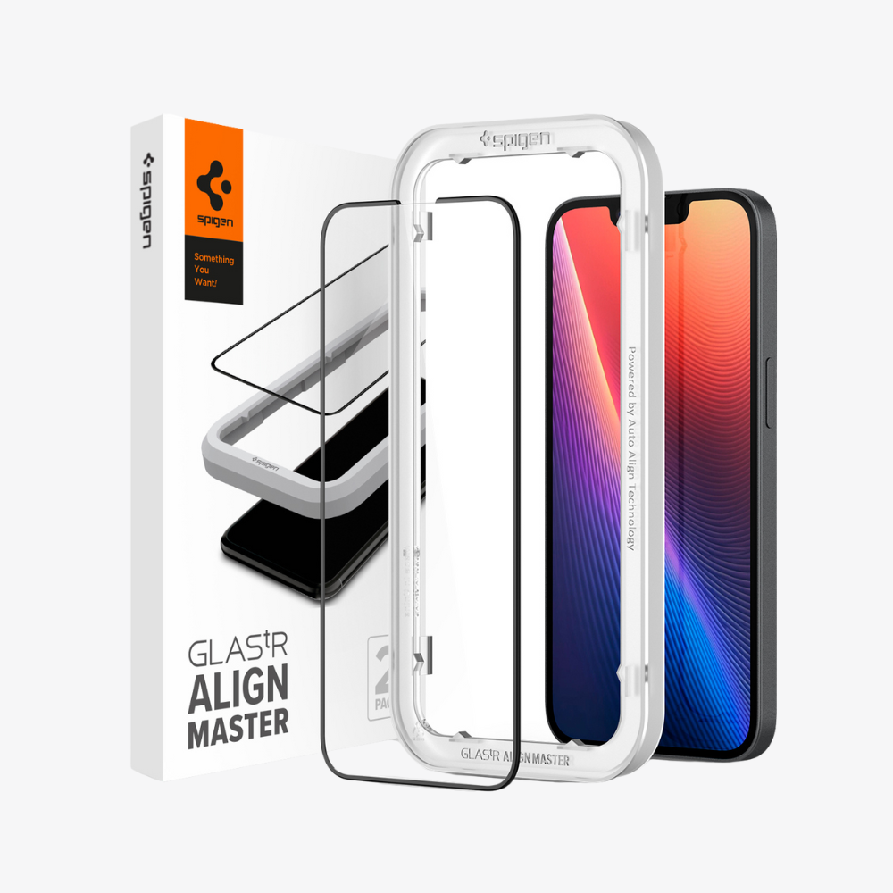 Spigen Apple iPhone 14 / 13 / 16e / 13 Pro Cam Ekran Koruyucu Kolay Kurulum Glas.tR Align Master Full Cover (1 Adet)