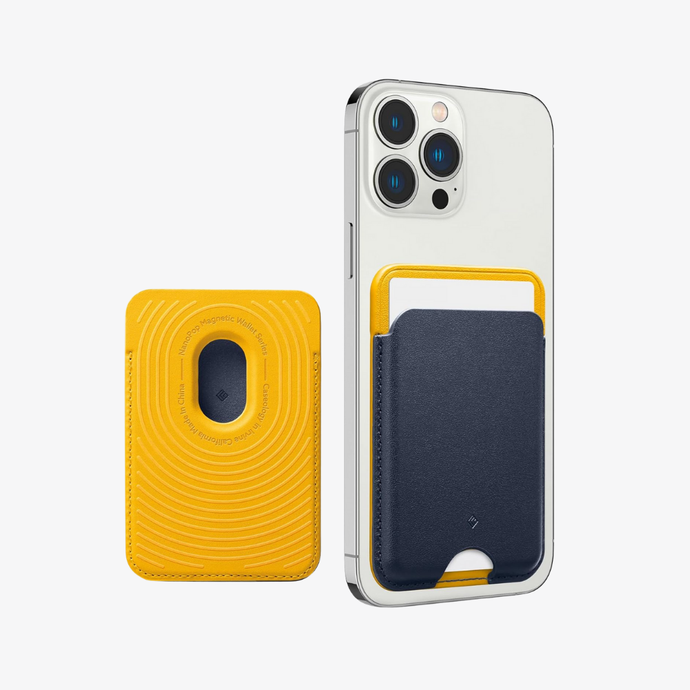 Spigen Caseology iPhone için MagSafe özellikli Kartlı Manyetik Cüzdan Nano Pop v2 Blueberry Navy