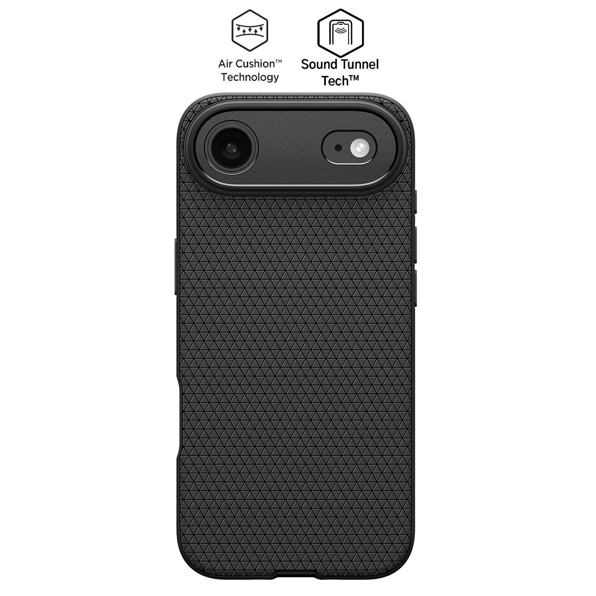 Spigen iPhone Air ince Kılıf Liquid Air Hava Kanalı Teknolojisi™ Askeri Sınıf Koruma Dokulu Yüzey Kapak Matte Black