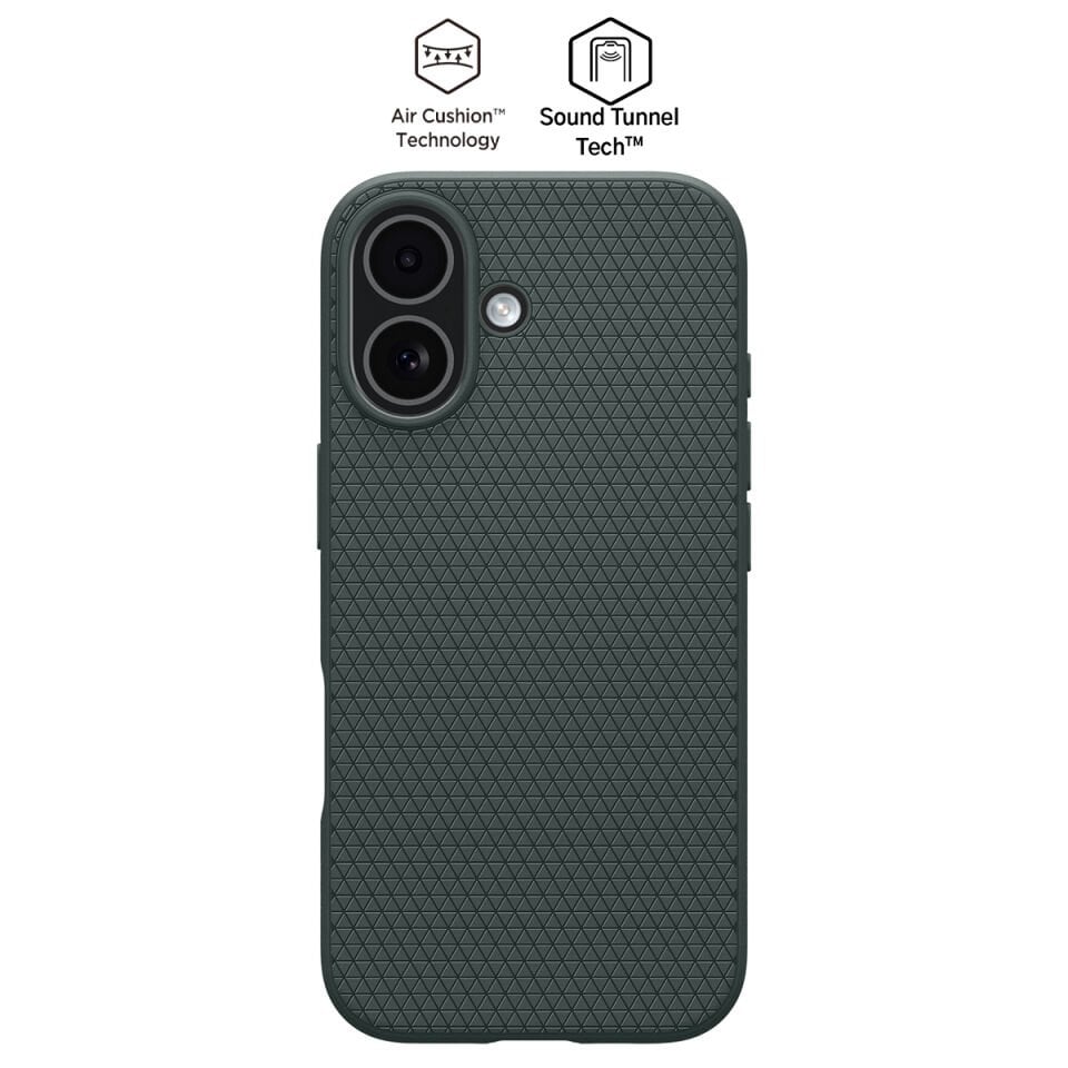 Spigen iPhone 17 ince Kılıf Liquid Air Hava Kanalı Teknolojisi™ Askeri Sınıf Koruma Dokulu Yüzey Kapak Abyss Green