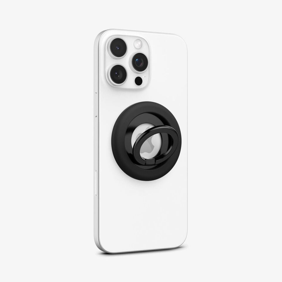 Spigen NanoPop MagFit iPhone için Manyetik Telefon Tutucu & Stand MagSafe özellikli Ring Black Sesame