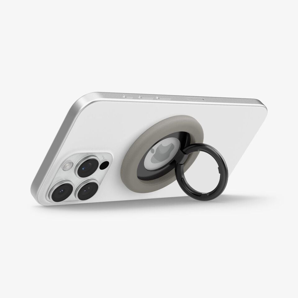 Spigen NanoPop MagFit iPhone için Manyetik Telefon Tutucu & Stand MagSafe özellikli Ring Truffle Gray