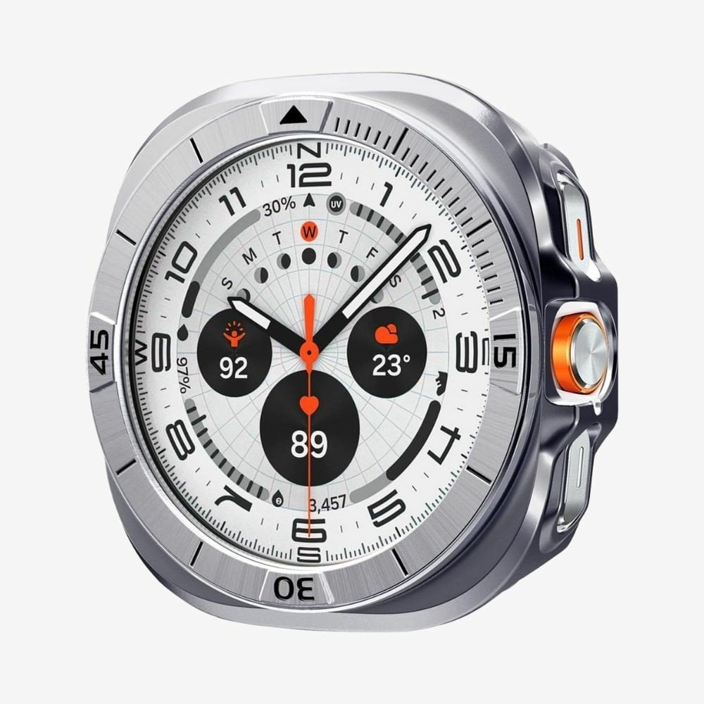 Spigen Galaxy Watch Ultra (47mm) Kasa Koruyucu Bezel Tune Silver