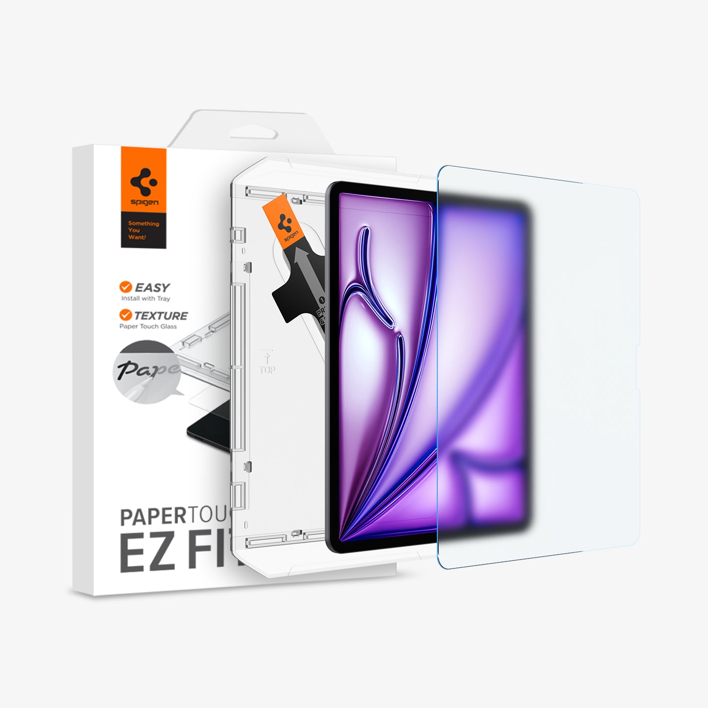 Spigen iPad Air 13'' M3 (2025) / M2 (2024) Defter Kağıt Hissiyatlı Ekran Koruyucu Kolay Kurulum Paper Touch EZ Fit