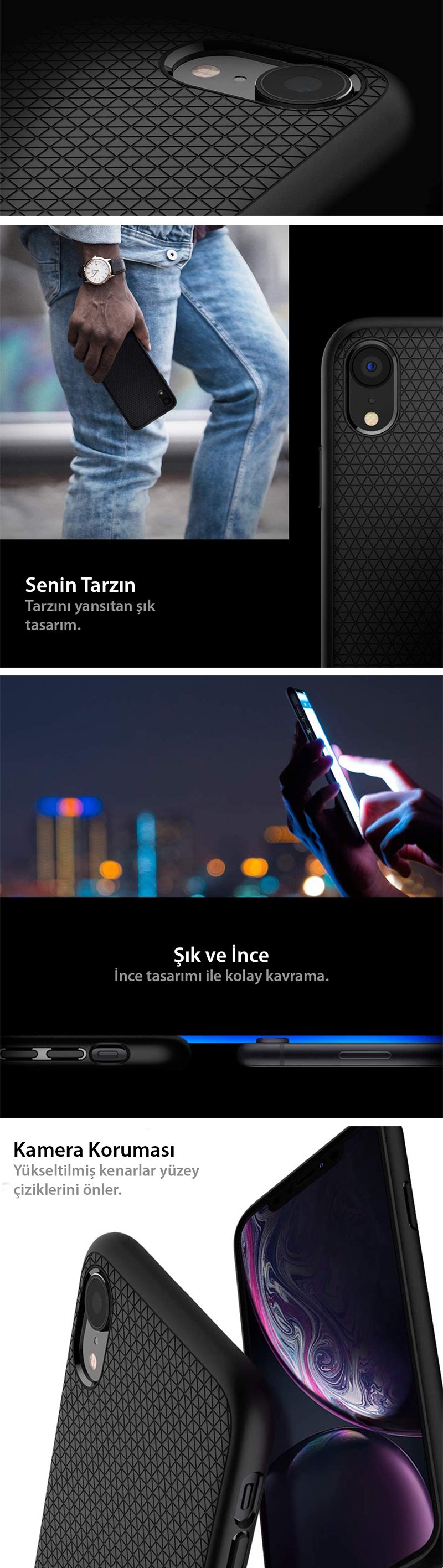 iPhone XR Kılıf, Spigen Liquid Air Black Spigen