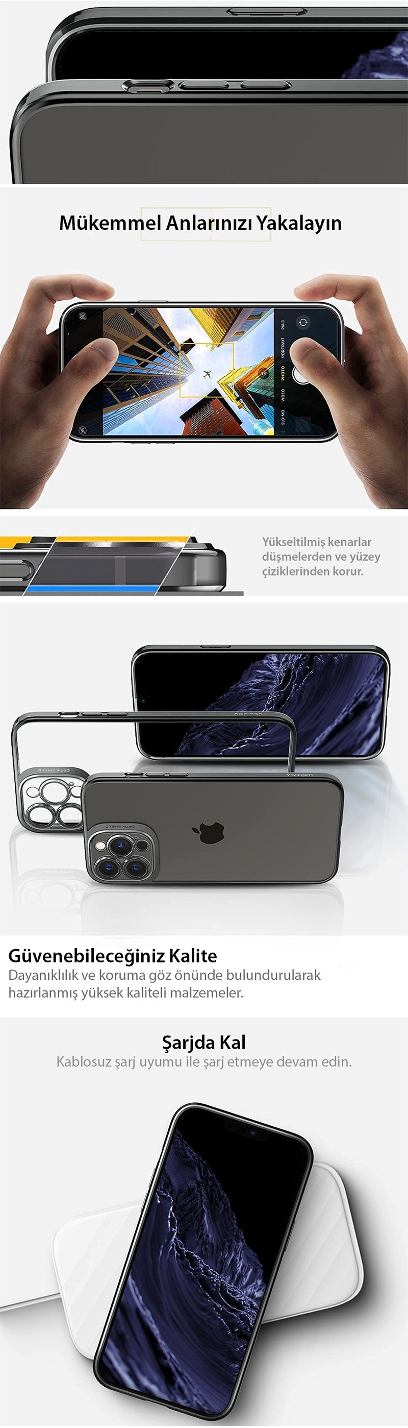 iPhone 13 Pro Kılıf, Spigen Optik Crystal Spigen