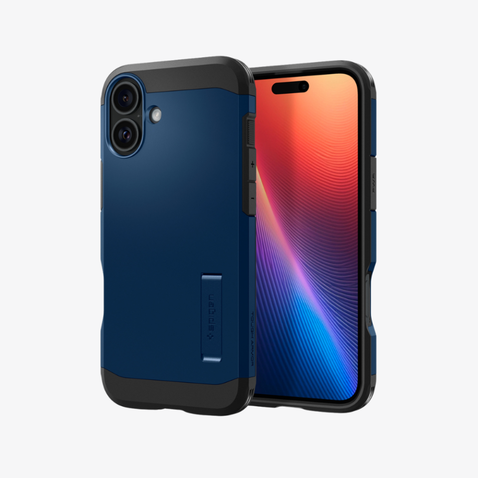 Spigen iPhone 16 Kılıf Tough Armor AI MagFit MagSafe Özellikli Navy Blue