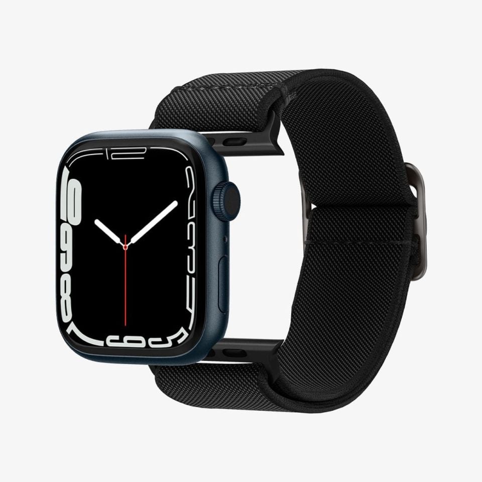 Spigen Apple Watch 49mm Ultra 2/1 - 46mm Seri 10 - 45mm Seri 9/8/7 - 44mm Seri SE2/SE/6/5/4 Kordon Kayış Band Lite Fit Black