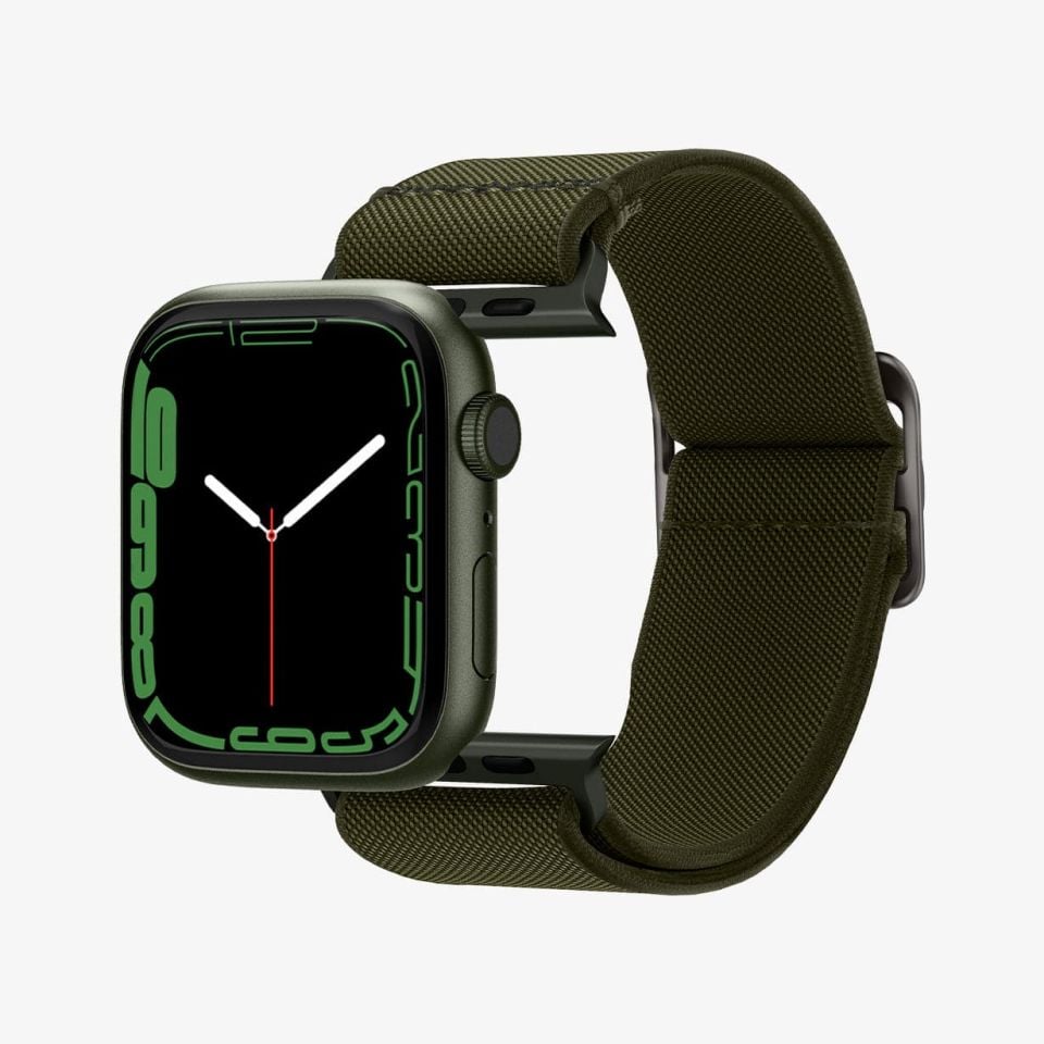 Spigen Apple Watch 49mm Ultra 2/1 - 46mm Seri 10 - 45mm Seri 9/8/7 - 44mm Seri SE2/SE/6/5/4 Kordon Kayış Band Lite Fit Khaki