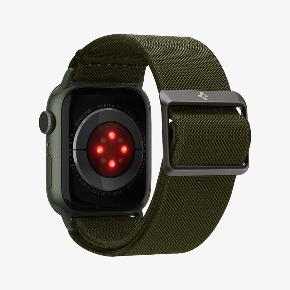 Spigen Apple Watch 49mm Ultra 2/1 - 46mm Seri 10 - 45mm Seri 9/8/7 - 44mm Seri SE2/SE/6/5/4 Kordon Kayış Band Lite Fit Khaki