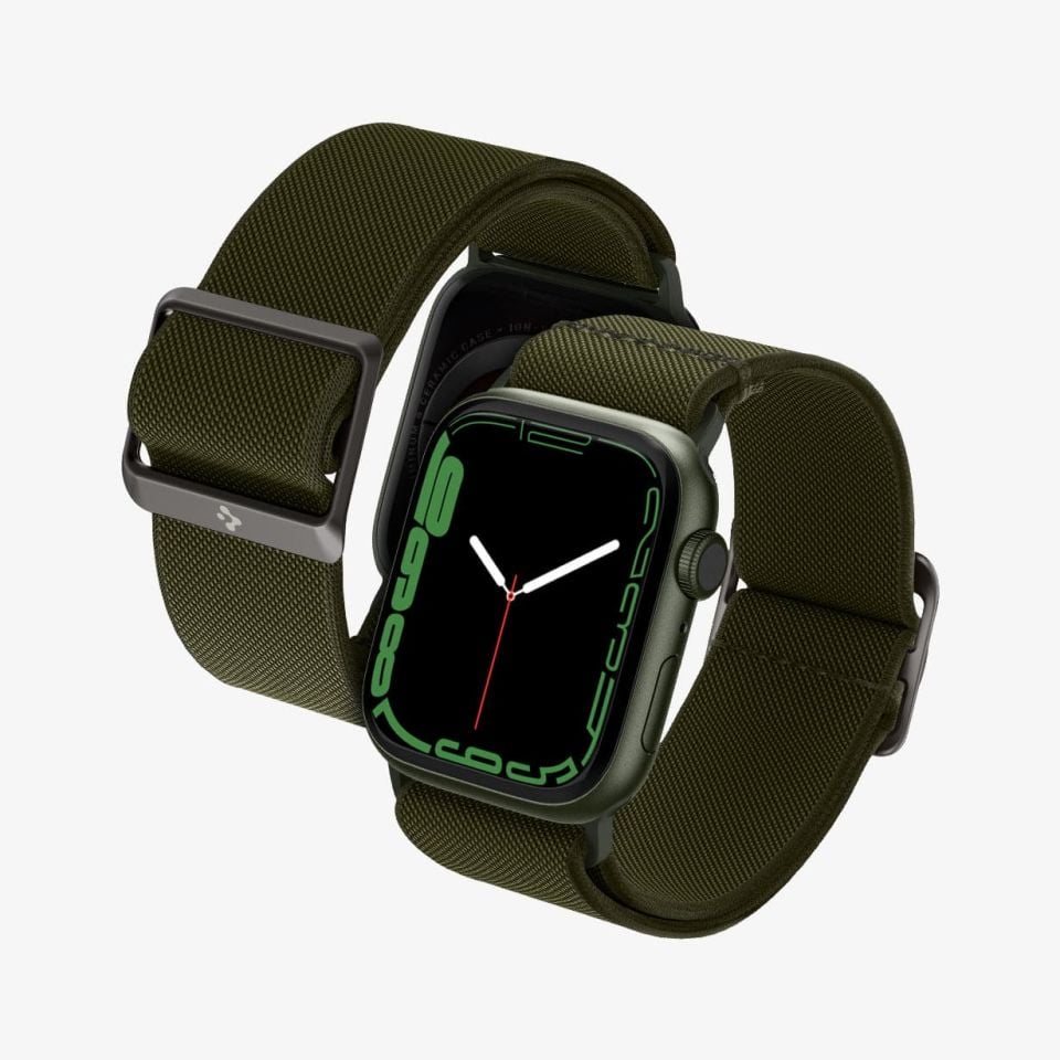 Spigen Apple Watch 49mm Ultra 2/1 - 46mm Seri 10 - 45mm Seri 9/8/7 - 44mm Seri SE2/SE/6/5/4 Kordon Kayış Band Lite Fit Khaki