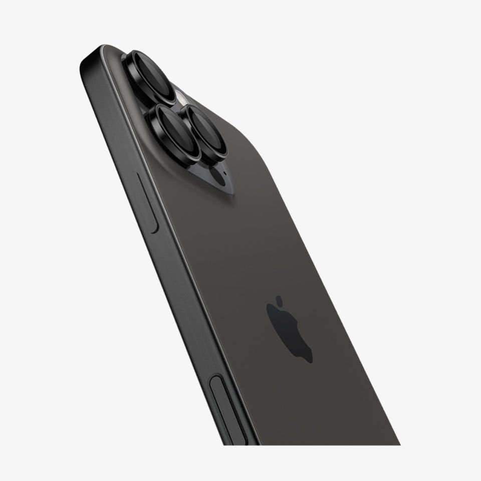 Spigen Caseology iPhone 16 Pro Max / 16 Pro / 15 Pro Max / 15 Pro / 14 Pro Max / 14 Pro Kamera Lens Camı Koruyucu Black (2 Adet) Black