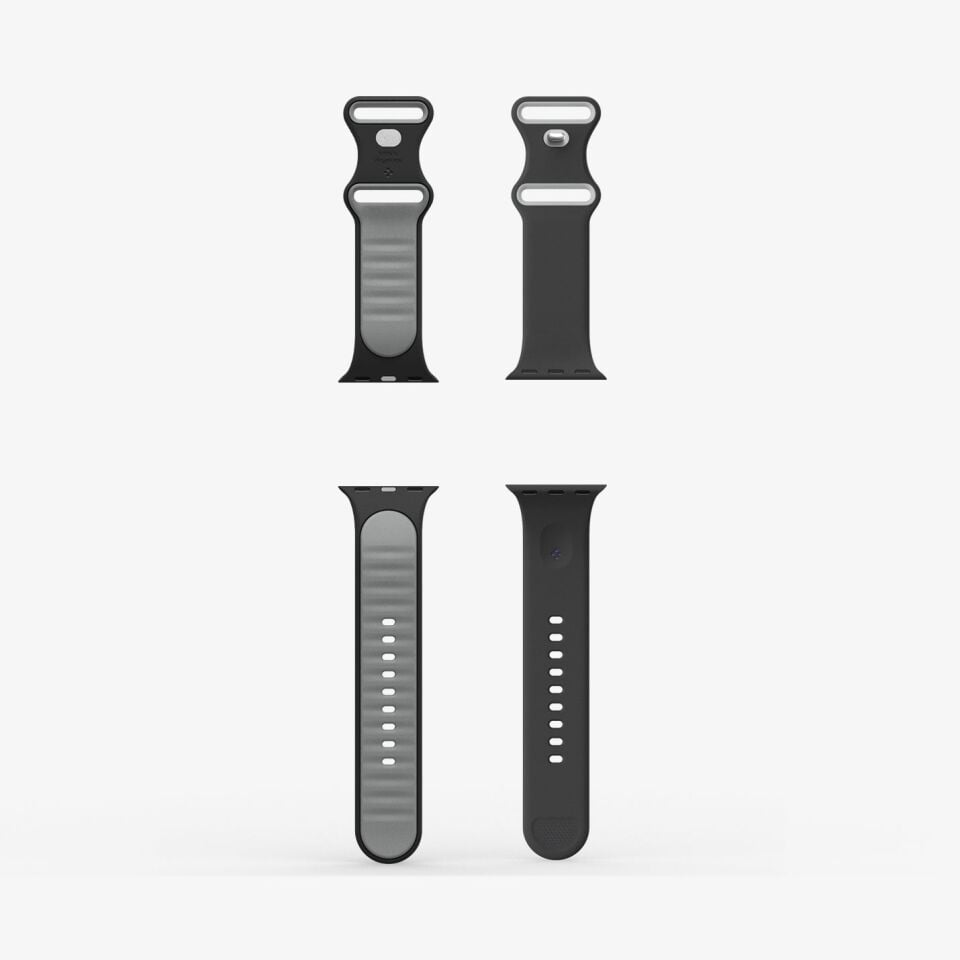 Spigen Apple Watch 42mm Seri 11/10 - 41mm Seri SE3/9/8/7 - 40mm Seri SE2/SE/6/5/4 ile Uyumlu Kordon Kayış Nano Pop Black Sesame