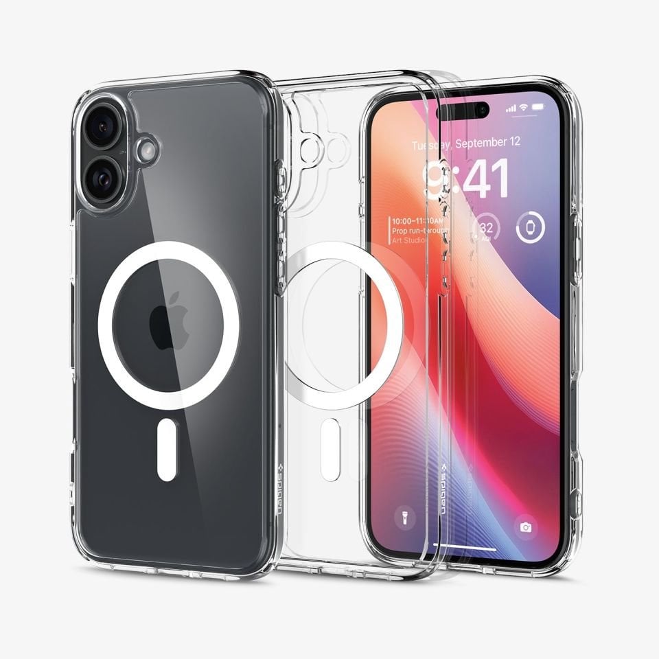 Spigen iPhone 16 Plus Kılıf Crystal Hybrid MagFit MagSafe Özellikli