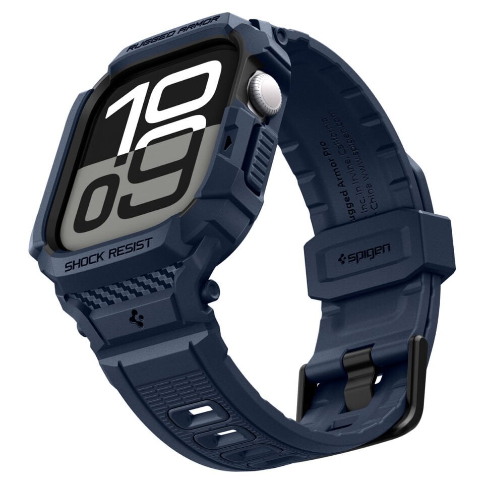 Spigen Apple Watch 42mm Seri 11/10 ile Uyumlu Kılıf & Kordon Kayış Rugged Armor Pro 2 Navy Blue