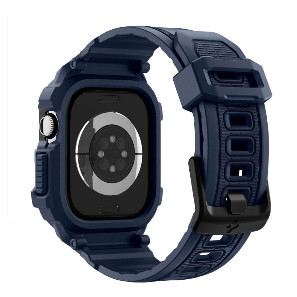 Spigen Apple Watch 42mm Seri 11/10 ile Uyumlu Kılıf & Kordon Kayış Rugged Armor Pro 2 Navy Blue