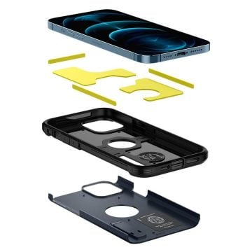 iPhone 12 Pro Max Kılıf, Spigen Tough Armor Metal Slate