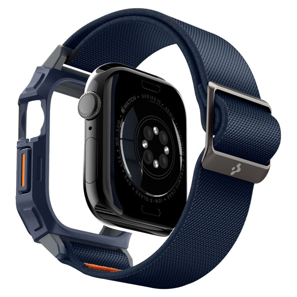Spigen Apple Watch 46mm Seri 11/10 ile Uyumlu Kılıf & Kordon Kayış Lite Fit Pro Navy Blue