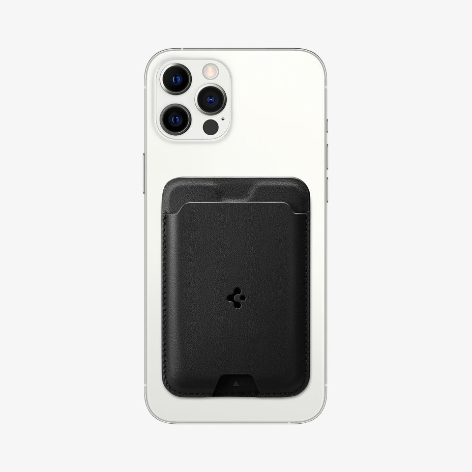 Spigen Apple MagSafe iPhone 15 / iPhone 14 / iPhone 13 / iPhone 12 Serisi için Cüzdan Valentinus Black