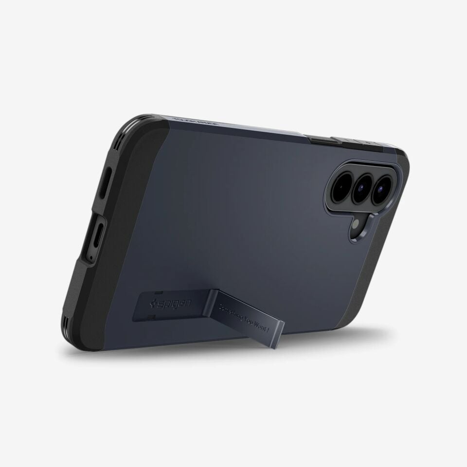 Spigen Samsung Galaxy A57 5G ile Uyumlu Ekstra Dayanıklı Kılıf Tough Armor Hava Kanalı Teknolojisi™ Askeri Sınıf Koruma MagFit KickStand'lı Çift Katman Kapak Metal Slate