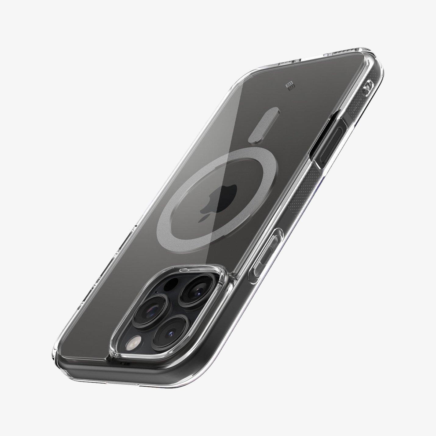 Custodia IPhone 16 Pro Caseology Capella Mag Con Cavalletto Integrato – Supporto In Metallo, Protezione Militare, Ricarica Wireless, Clear Gray