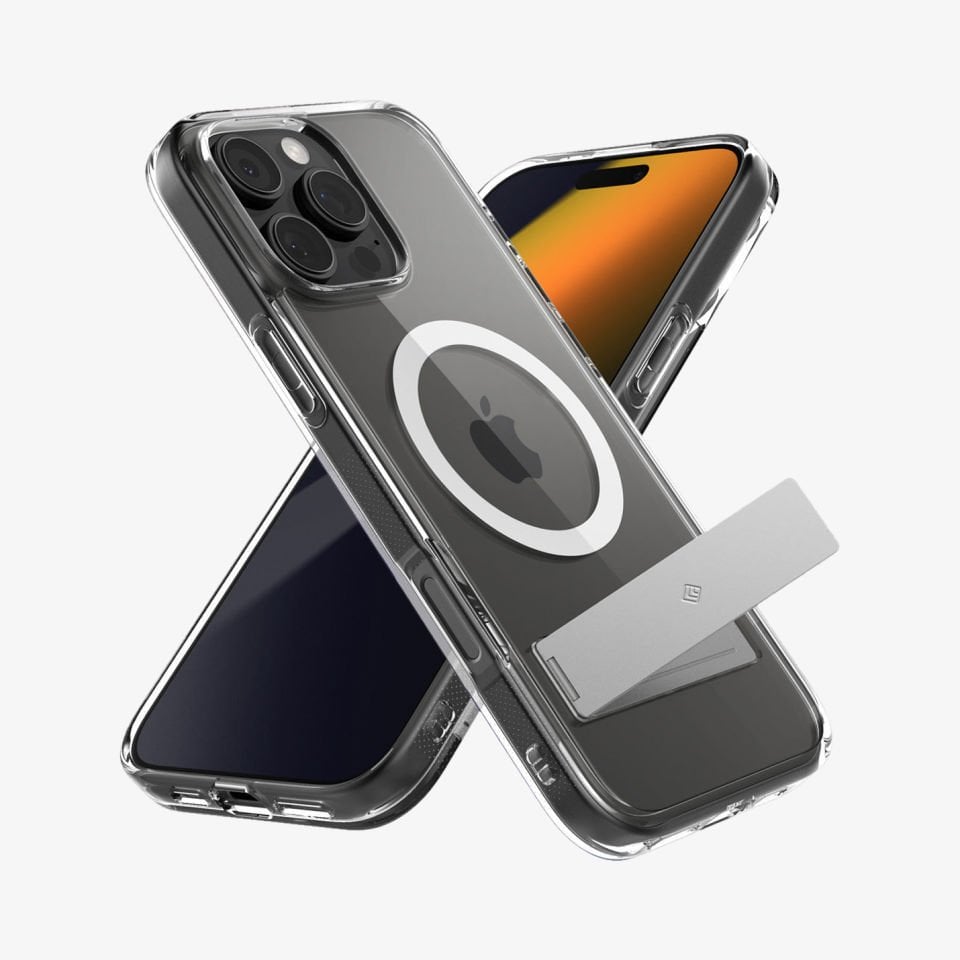 Spigen Caseology iPhone 16 Pro Max Kılıf Capella Mag MagSafe Özellikli Kickstand Clear White
