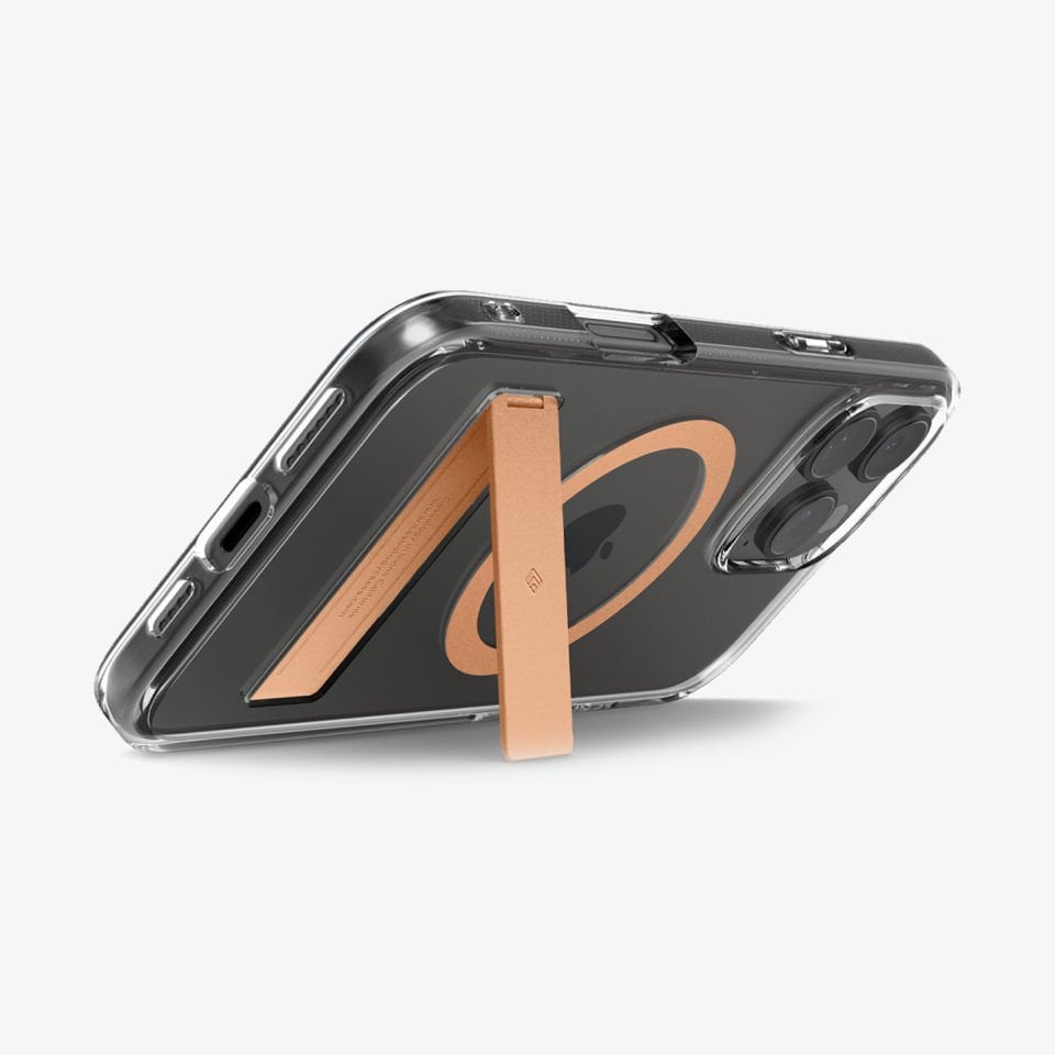 Spigen Caseology iPhone 16 Pro Max Kılıf Capella Mag MagSafe Özellikli Kickstand Clear Sepia Gold