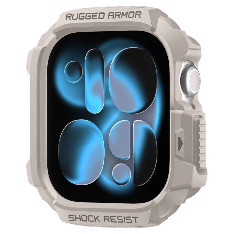 Spigen Apple Watch 46mm Seri 11/10 ile Uyumlu Kılıf Rugged Armor 2 Dune Beige