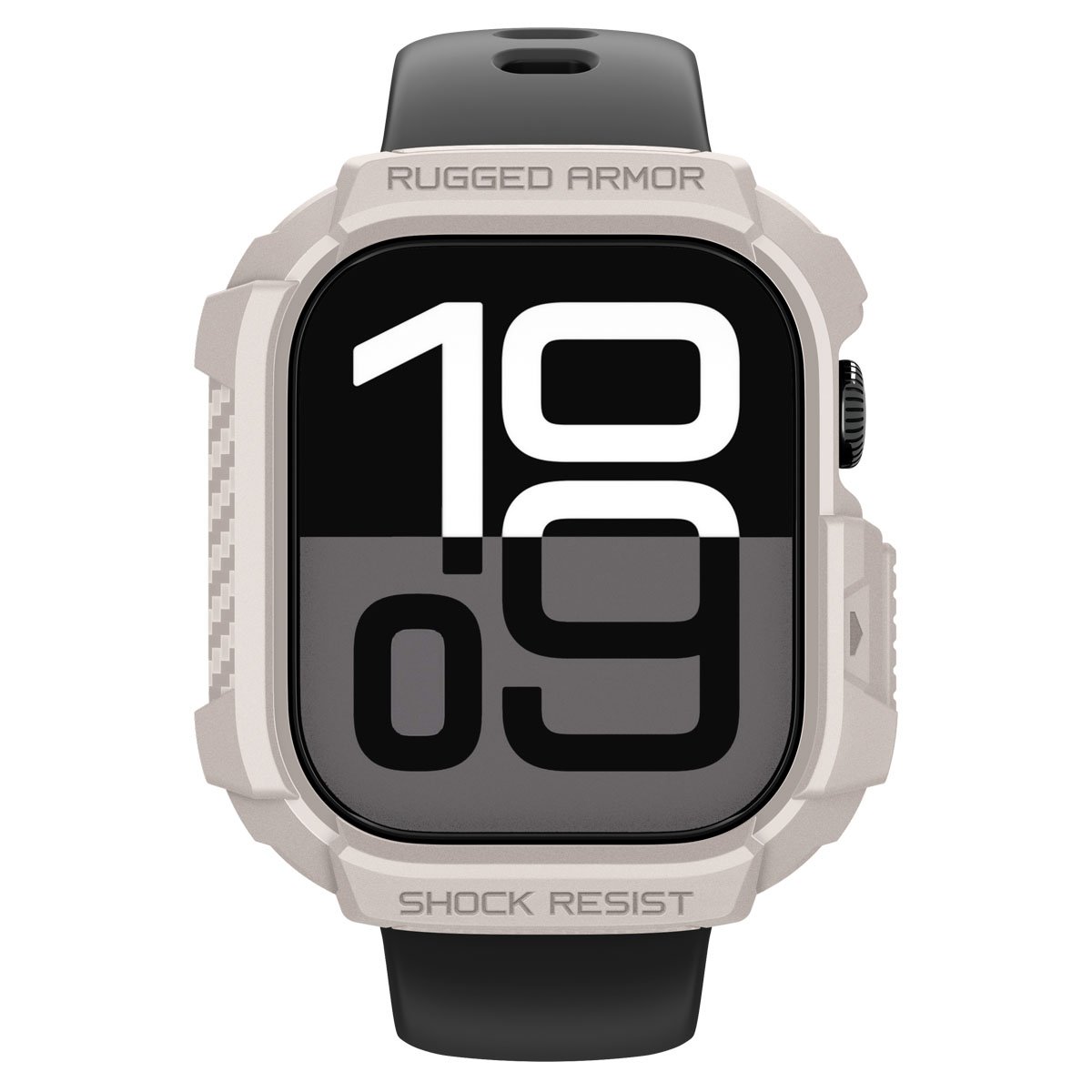 Spigen Apple Watch 46mm Seri 11/10 ile Uyumlu Kılıf Rugged Armor 2 Dune Beige