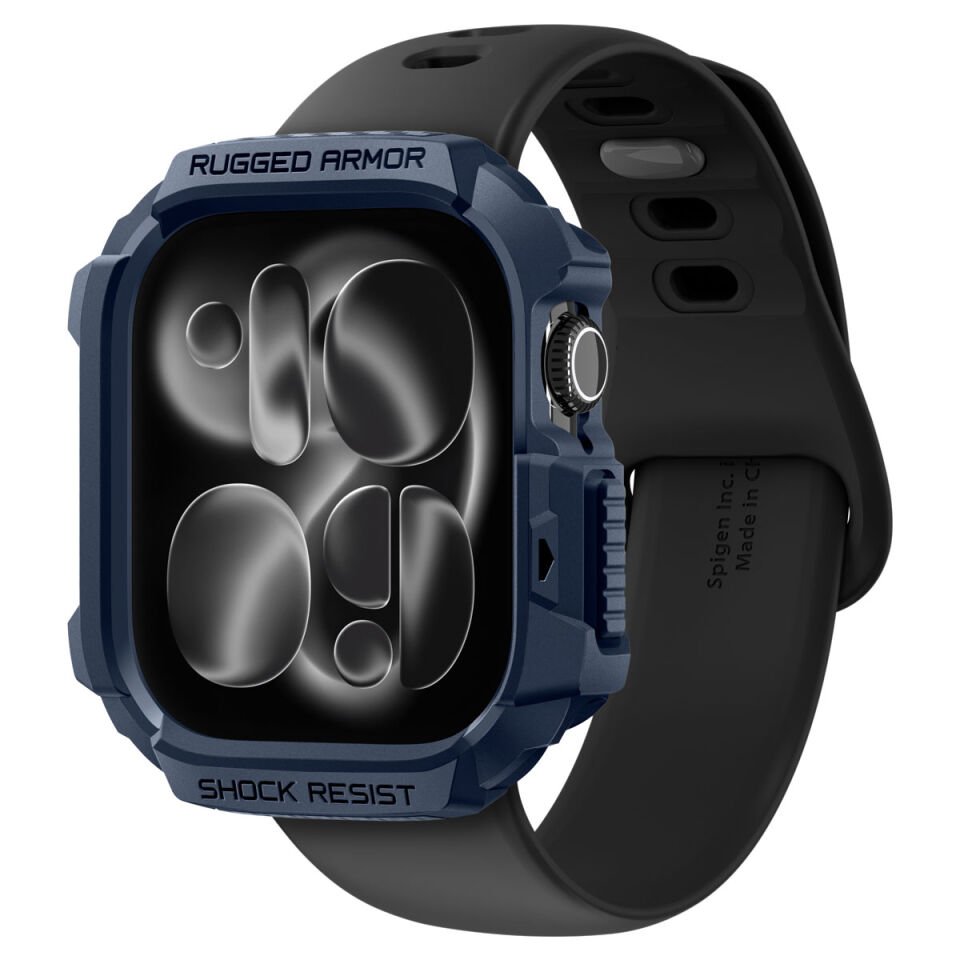 Spigen Apple Watch 46mm Seri 11/10 ile Uyumlu Kılıf Rugged Armor 2 Navy Blue