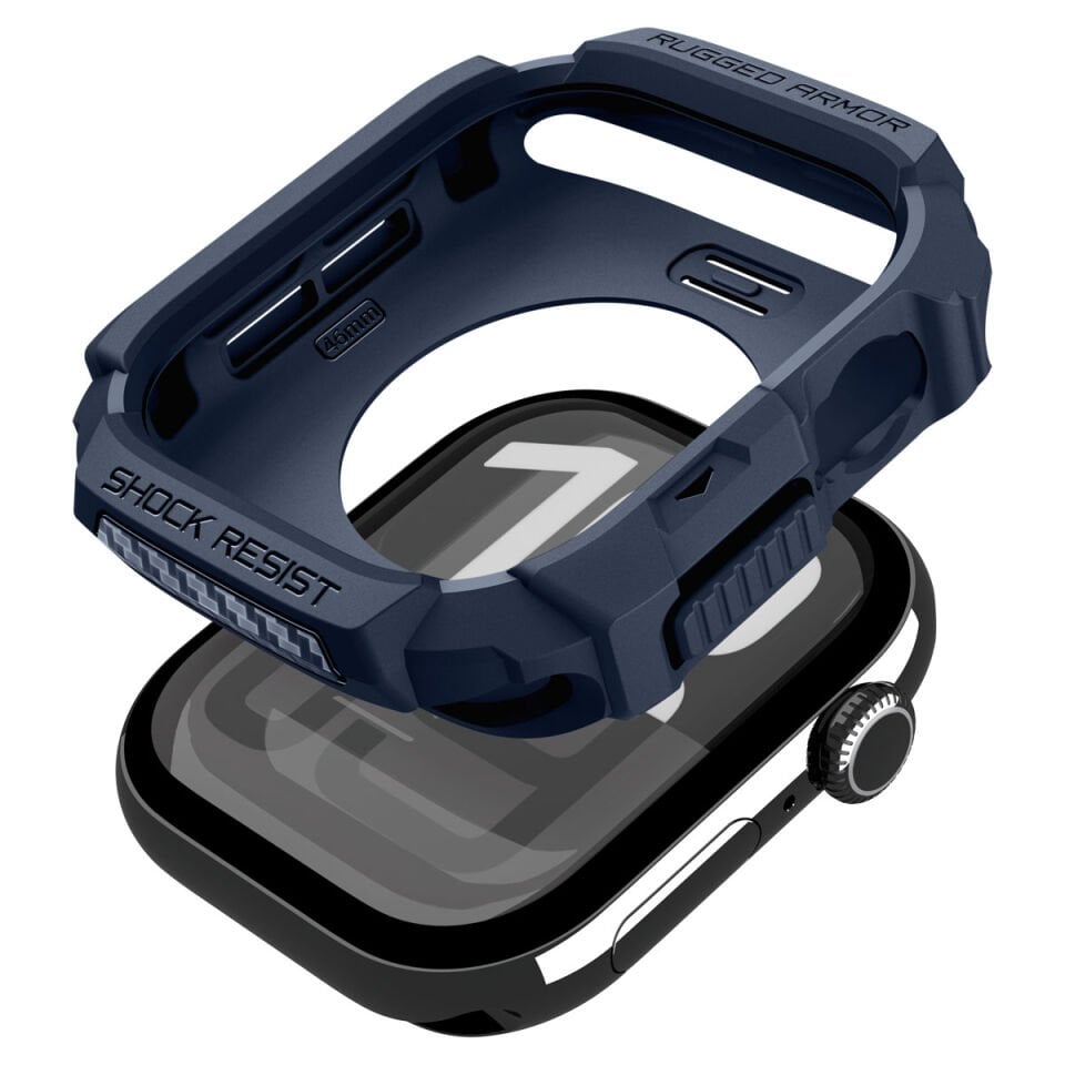 Spigen Apple Watch 46mm Seri 11/10 ile Uyumlu Kılıf Rugged Armor 2 Navy Blue