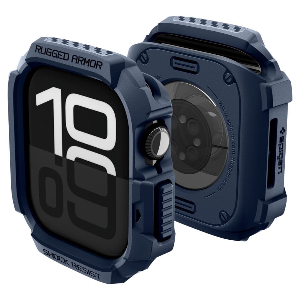 Spigen Apple Watch 46mm Seri 11/10 ile Uyumlu Kılıf Rugged Armor 2 Navy Blue