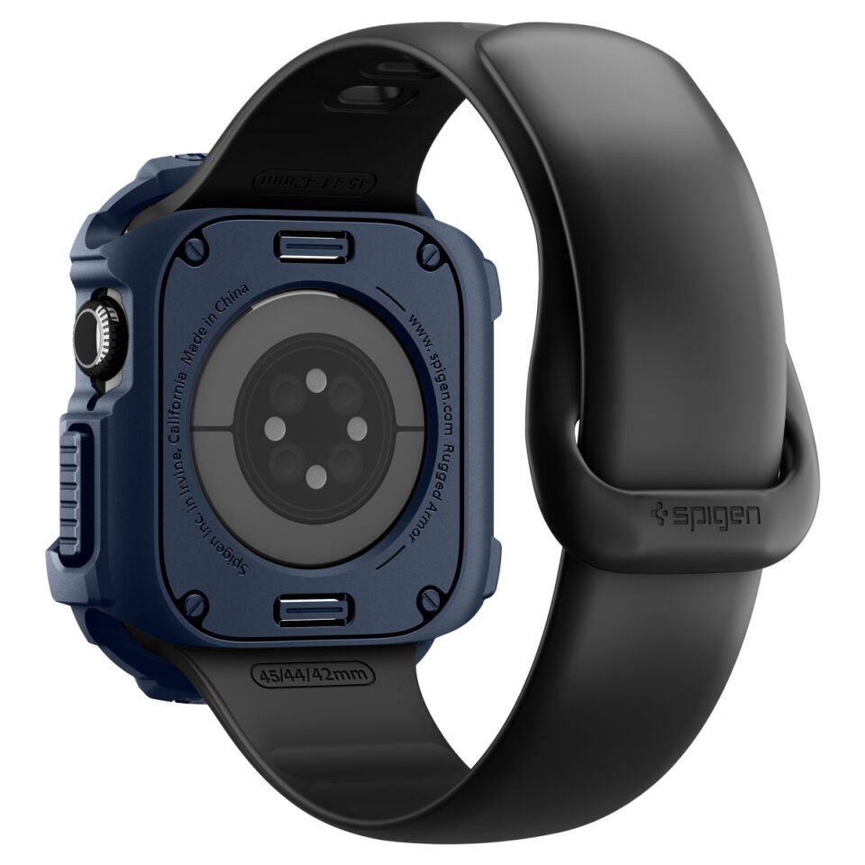 Spigen Apple Watch 46mm Seri 11/10 ile Uyumlu Kılıf Rugged Armor 2 Navy Blue