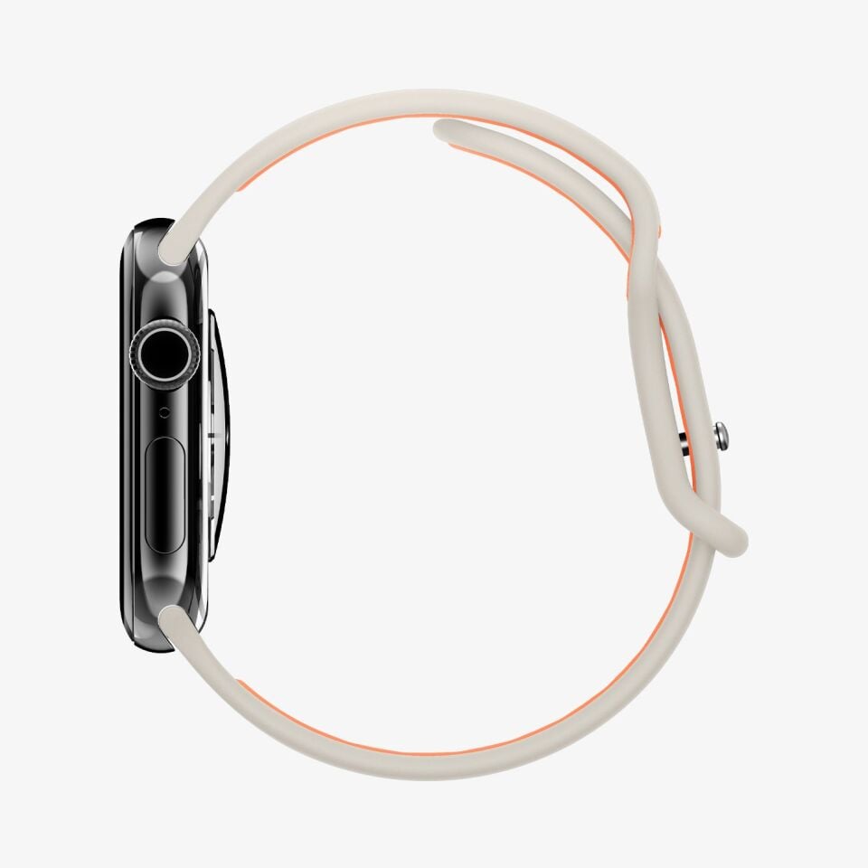 Spigen Apple Watch Ultra 49mm Seri 3/2/1 - 46mm Seri 11/10 - 45mm Seri SE3/9/8/7 - 44mm Seri SE2/SE/6/5/4 ile Uyumlu Kordon Kayış Nano Pop Orange Beige