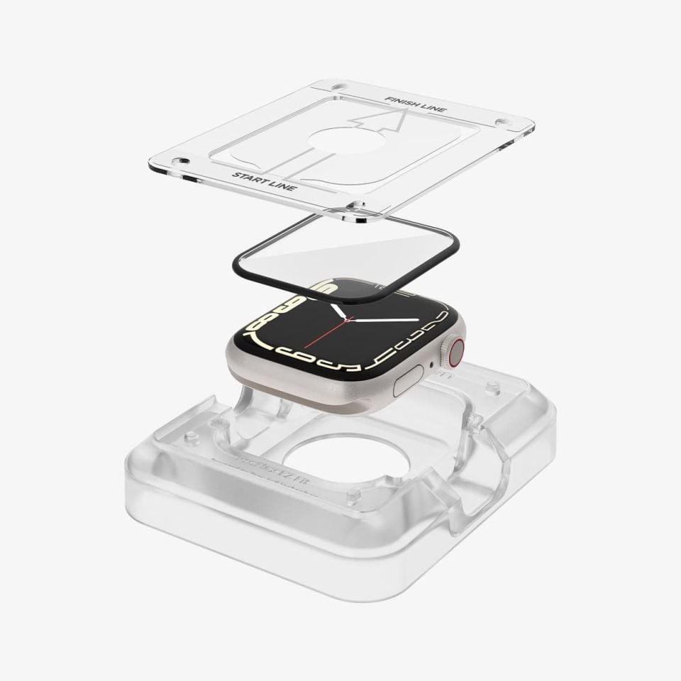 Spigen Apple Watch 45mm (Seri 9/8/7) Ekran Koruyucu Kolay Kurulum Pro Flex EZ Fit (2 Adet)