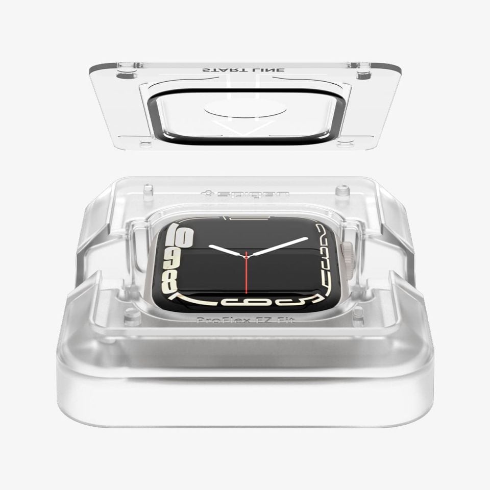 Spigen Apple Watch 45mm (Seri 9/8/7) Ekran Koruyucu Kolay Kurulum Pro Flex EZ Fit (2 Adet)