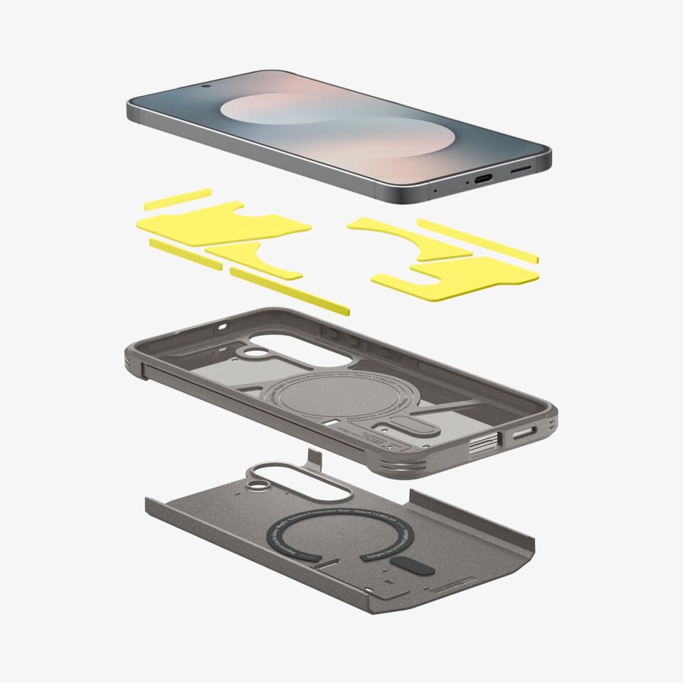 Spigen Samsung Galaxy S25 FE ile Uyumlu Ekstra Dayanıklı Kılıf Tough Armor Hava Kanalı Teknolojisi™ Askeri Sınıf Koruma MagFit KickStand'lı Çift Katman Kapak