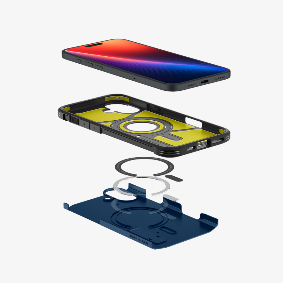 Spigen iPhone 16 Plus Kılıf Tough Armor AI MagFit MagSafe Özellikli Navy Blue