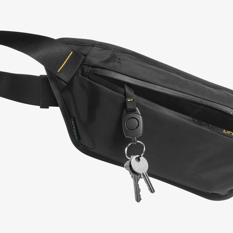Spigen Bel Çantası / 4 Bölmeli / Suya Dayanıklı Waistbag Klasden Black